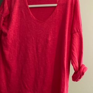 Mylee light weight sweater. Deep salmon in color